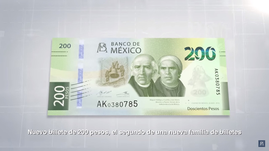 elementos de seguridad del billete de 200 pesospara identificar billetes falsos