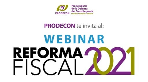 Prodecon invita al webinar Reforma fiscal 2021